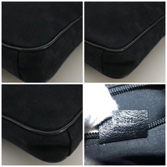GUCCI GG Canvas Shoulder Bag Black Silver - Picture 12 of 15